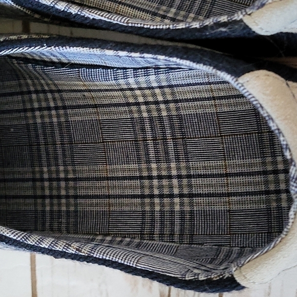 Muk Luks Kyle navy blue slip on sneakers with plaid accents NWOT - Picture 9 of 12